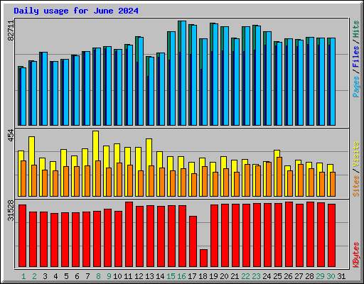 Daily usage for June 2024