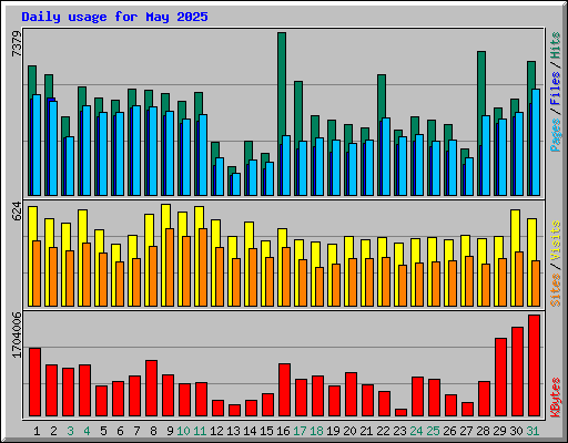 Daily usage for May 2025