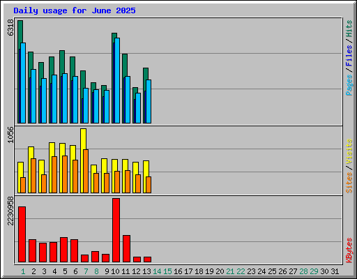 Daily usage for June 2025